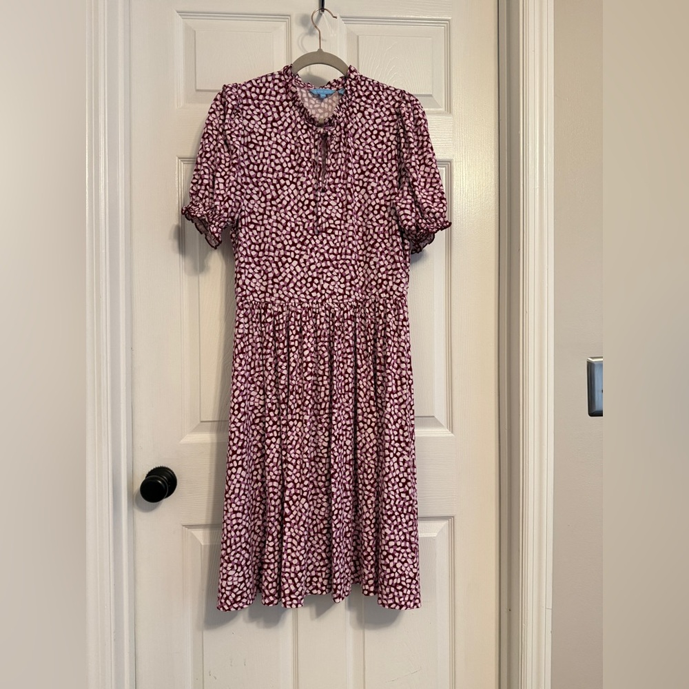 Draper James Purple and White Patterned Jersey Dress